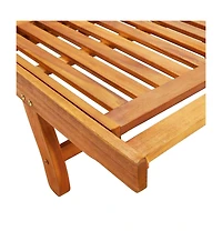 vidaXL Patio Solid Acacia Wood Sun Lounger with Cushion
