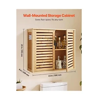 Slickblue Bathroom Wall Cabinet with Doors and Adjustable Shelves