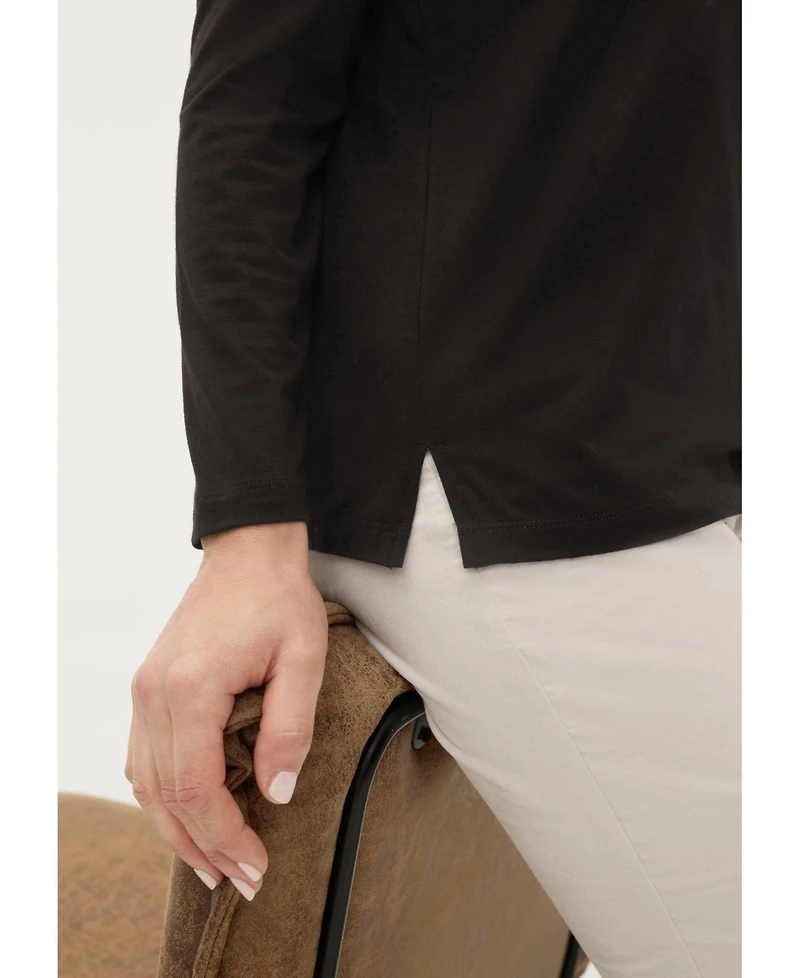 Olsen Women's V-Neck Sparkle-Trim T-Shirt