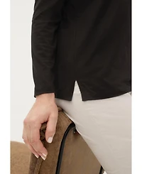 Olsen Women's V-Neck Sparkle-Trim T-Shirt