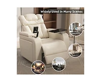 270 Degree Swivel Home Theater Recliner with Tray Table Phone Holder Cup and Usb Port