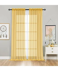Designer Sheer Voile Rod Pocket Curtains For Small Windows