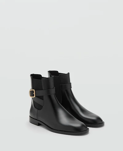 Mango Women's Elastic Panel And Buckle Ankle Boots