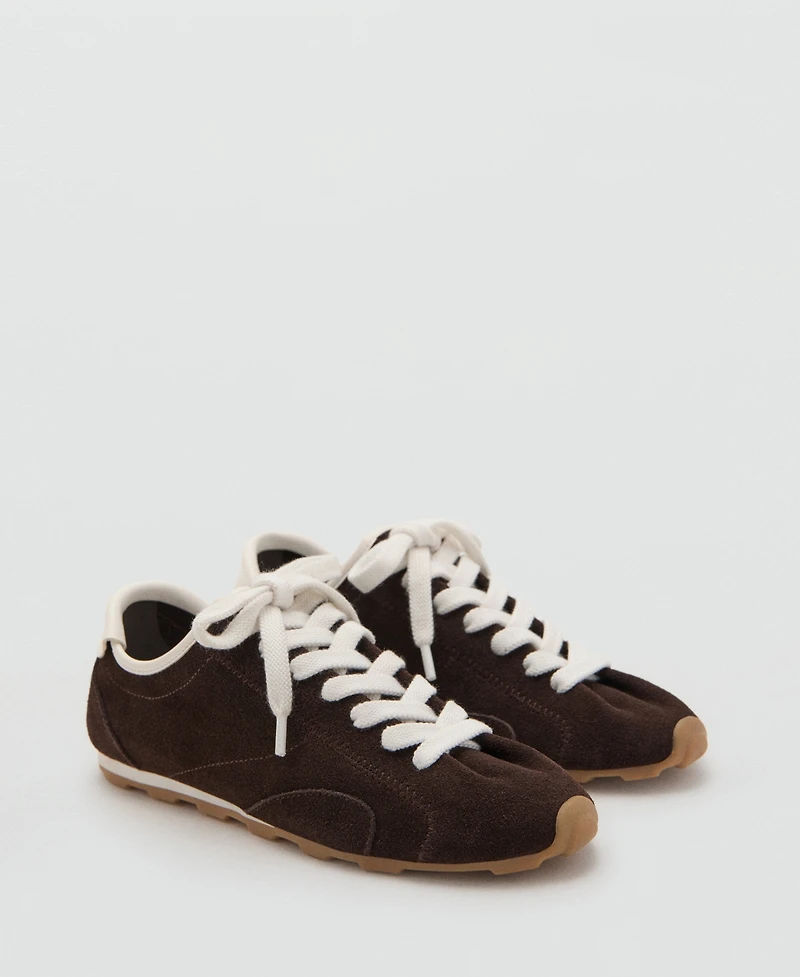 Mango Women's Suede Contrast Sneakers