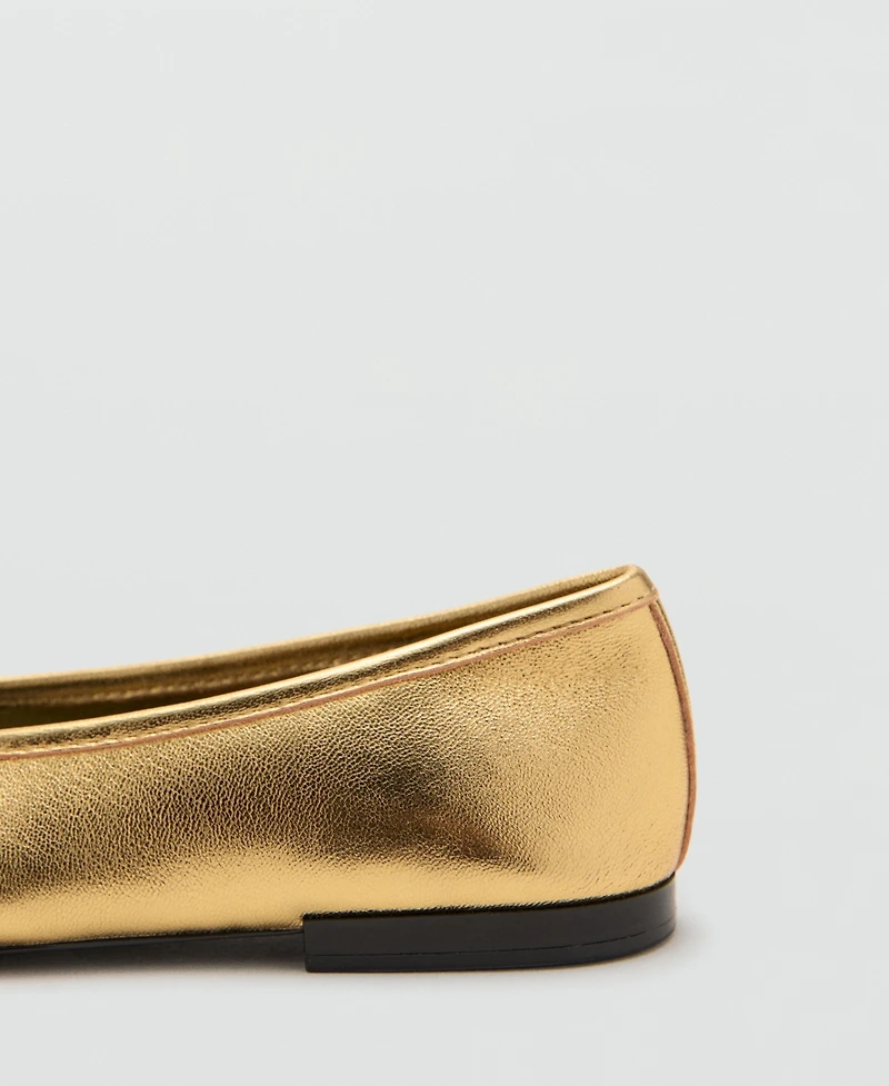 Mango Women's Bow Leather Ballet Flats