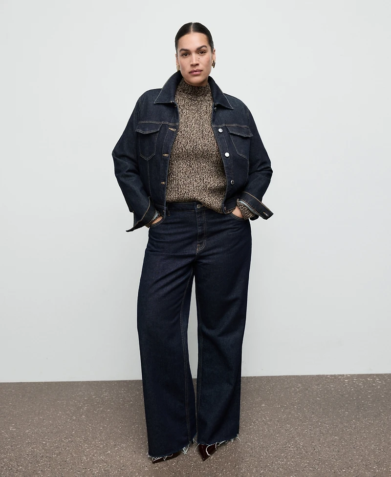 Mango Women's Speckled Perkins-Neck Sweater