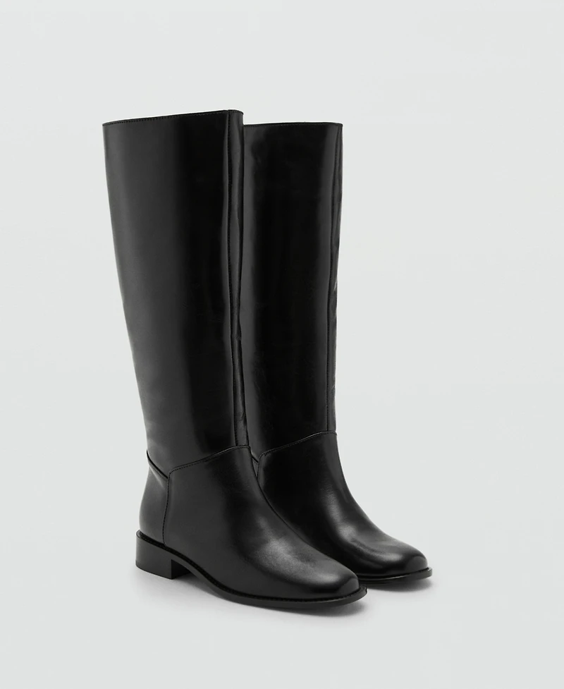 Mango Women's Leather High Boots
