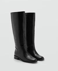 Mango Women's Leather High Boots