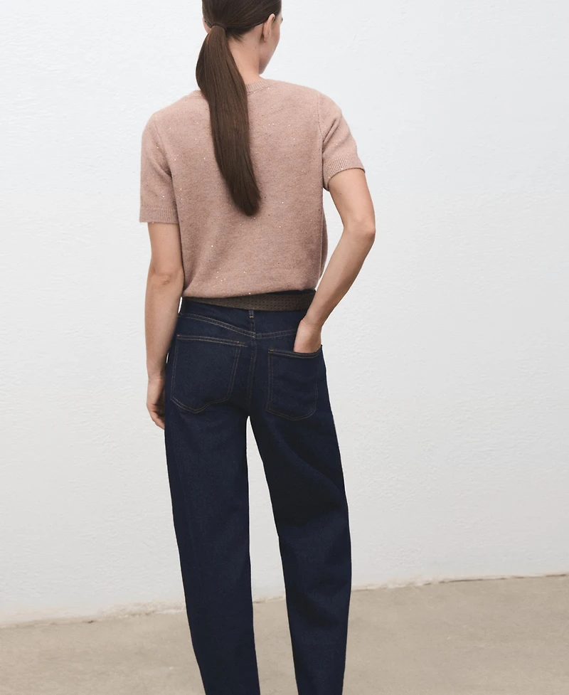 Mango Women's Short-Sleeved Lurex Sweater