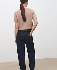 Mango Women's Short-Sleeved Lurex Sweater