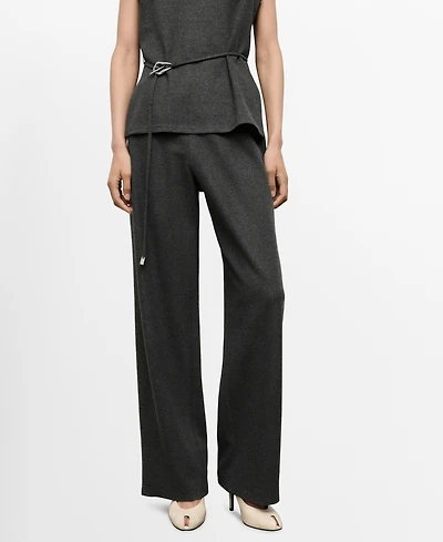 Mango Women's Elastic Waist Straight-Fit Pants