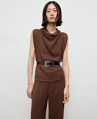 Mango Women's Seam-Detail Straight-Fit Pants