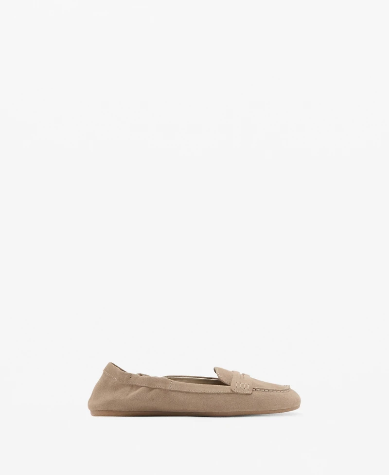 Mango Women's Suede Penny Loafers