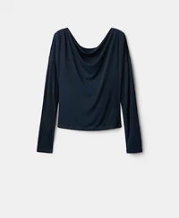 Mango Women's Draped Neck Top