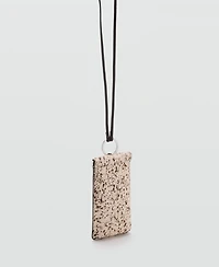 Mango Women's Leather And Fur Mobile Phone Case