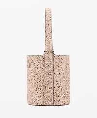 Mango Women's Leather And Fur Bucket Bag