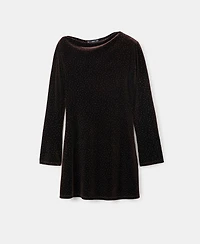 Mango Women's Shiny Details Asymmetrical Velvet Dress