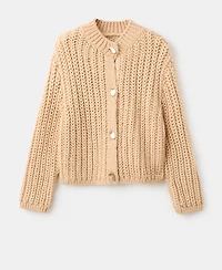 Mango Women's Jewel Buttons Chunky-Knit Cardigan