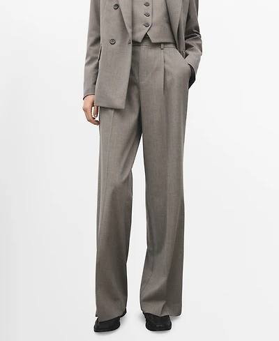 Mango Women's Straight Wool-Blend Suit Pants