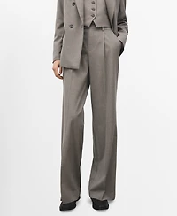 Mango Women's Straight Wool-Blend Suit Pants