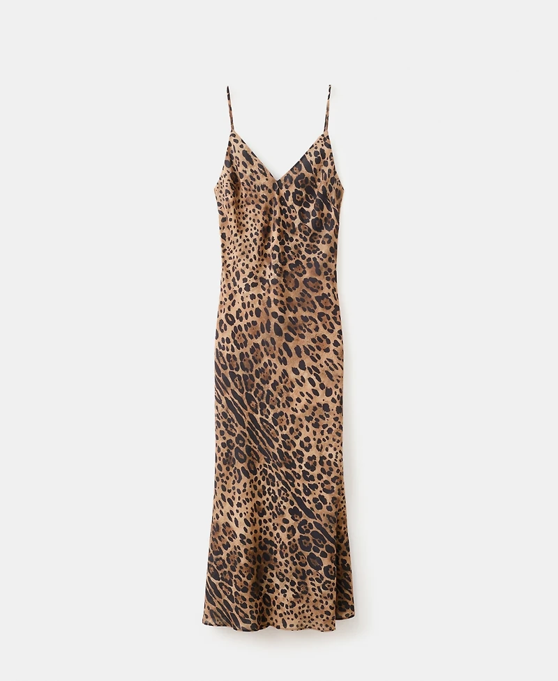 Mango Women's Leopard-Print Open-Back Dress