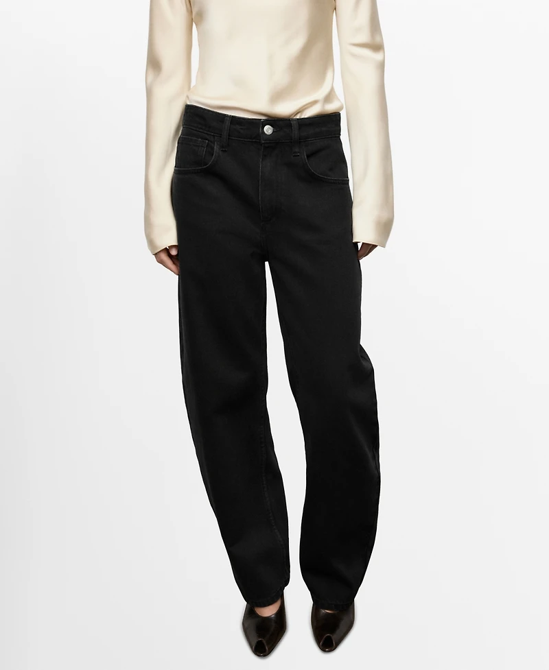 Mango Women's High-Waisted Barrel Jeans