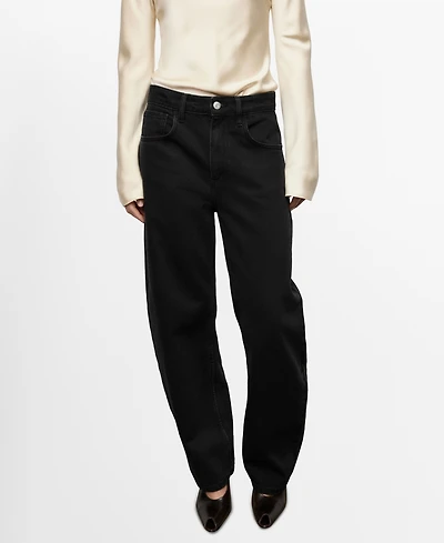 Mango Women's High-Waisted Barrel Jeans
