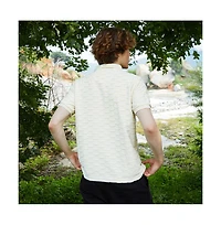 Campus Sutra Men's Solid Creased Knit Shirt