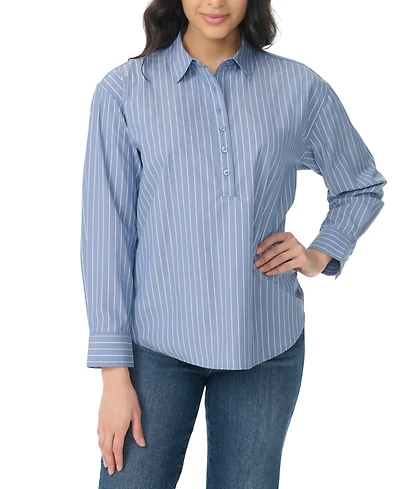 Gloria Vanderbilt Women's Amanda Pop-Over Long-Sleeve Top