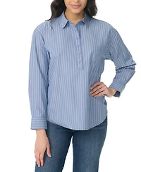 Gloria Vanderbilt Women's Amanda Pop-Over Long-Sleeve Top