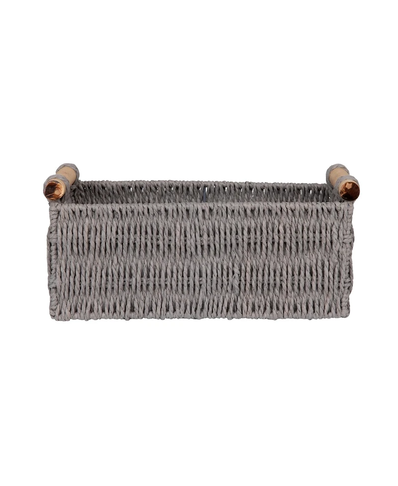 Household Essentials Decorative Woven Baskets, Set of 3, Grey