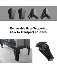 Flynama 24 inch three sided glass electric fireplace with feet