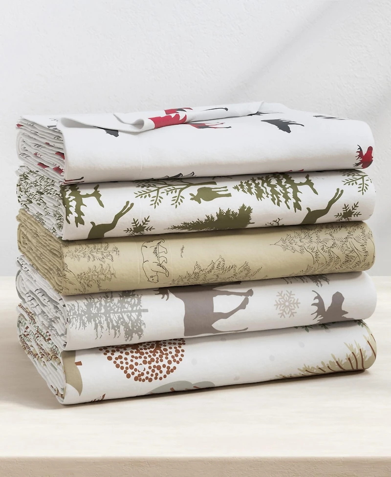 Linery & Co. Ultra-Soft Turkish Cotton Flannel Lodge Print Sheet Set