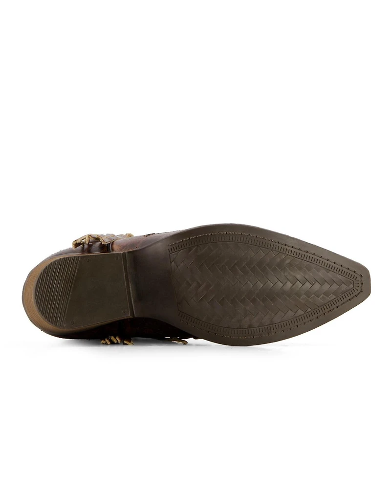 Forastero Women's Real Leather Pointed Toe Cowgirl Boots