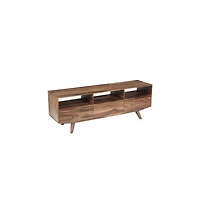 Porter Designs Fusion Solid Sheesham Wood Tv Stand, Light Brown
