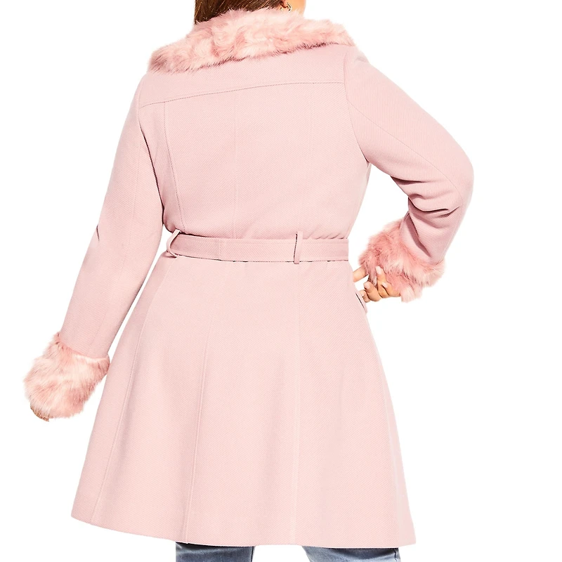 City Chic Plus Make Me Blush Coat