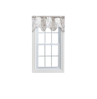 Ellis Curtain 50"x16" Shannon Printed Paisley Pattern on Cotton Fabric Scallop Valance Lined 3" Rod Pocket