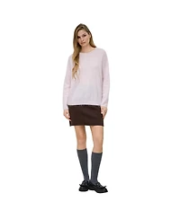 Bellemere New York Women Brushed Silk Cashmere Crew-Neck Sweater