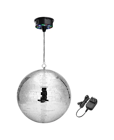 Yescom 16" Large Disco Ball with Motor Rotating 6RPM 18 Rgbw Led Lights for 70s 80s Party Wedding Event Holiday Decor