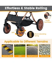 Gymax 3-in-1 Pet Stroller w/ Removable Carrier Sun Shade Removable Pad Safety Belt