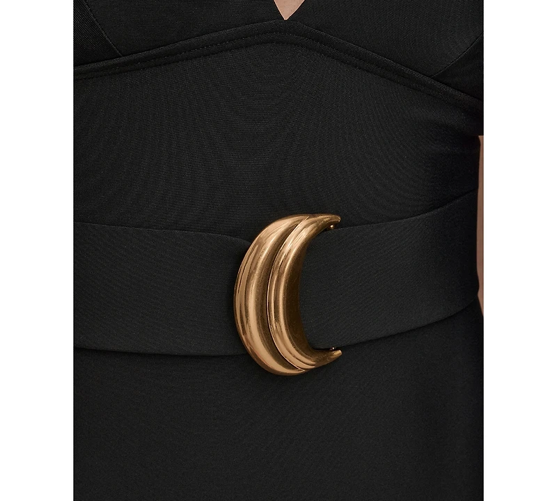 Donna Karan Women's Belted Flutter-Sleeve One-Piece Swimsuit