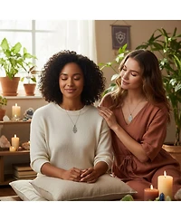 Bling Jewelry Set of 2 Yoga Delicate Filigree Swirl Amulet Talisman Fatima Hand Of God Hamsa Pendant Necklace Sterling Silver