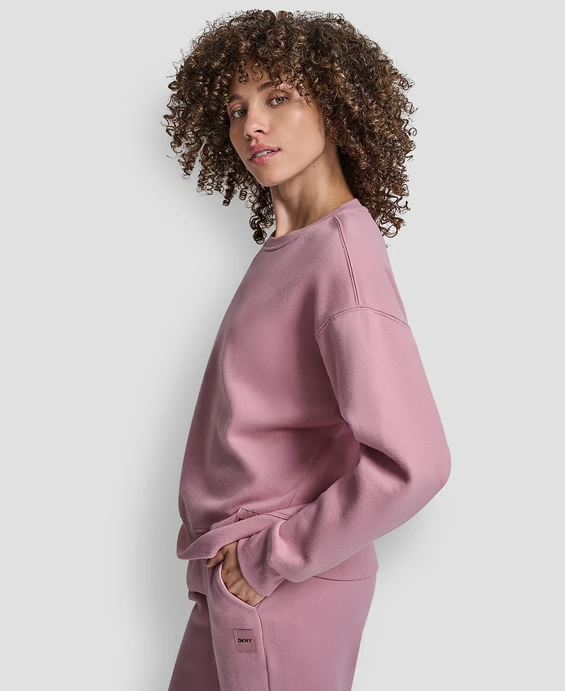 Dkny Sport Women's Tonal Logo Patch Crewneck Sweatshirt