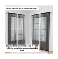 Hlc.me Essentials Sheer Voile Window Treatment Rod Pocket Curtain Panels
