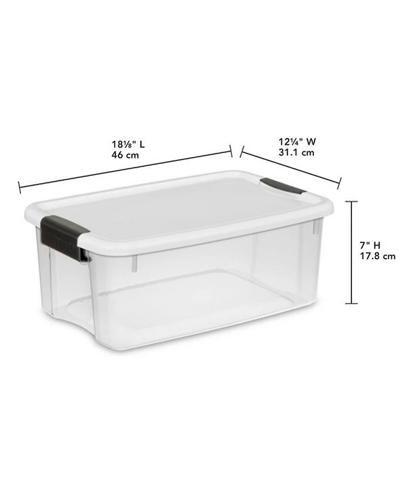 Sterilite 30 Qt 6-Pack & 18 Qt 6-Pack Clear Plastic Stackable Storage Bin w/ Lid