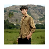 Campus Sutra Men's Faded Corduroy Oversized Shirt