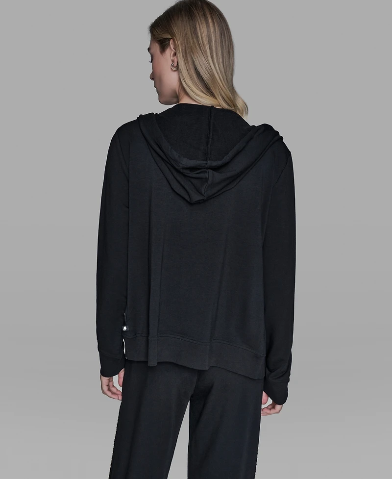 Karl Lagerfeld Paris Women's Imitation Pearl Zipper Tracksuit Jacket