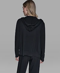 Karl Lagerfeld Paris Women's Imitation Pearl Zipper Tracksuit Jacket