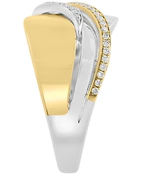 Effy Collection Diamond (1/6 ct. t.w.) Ring in 14k Gold Plating Over Sterling Silver