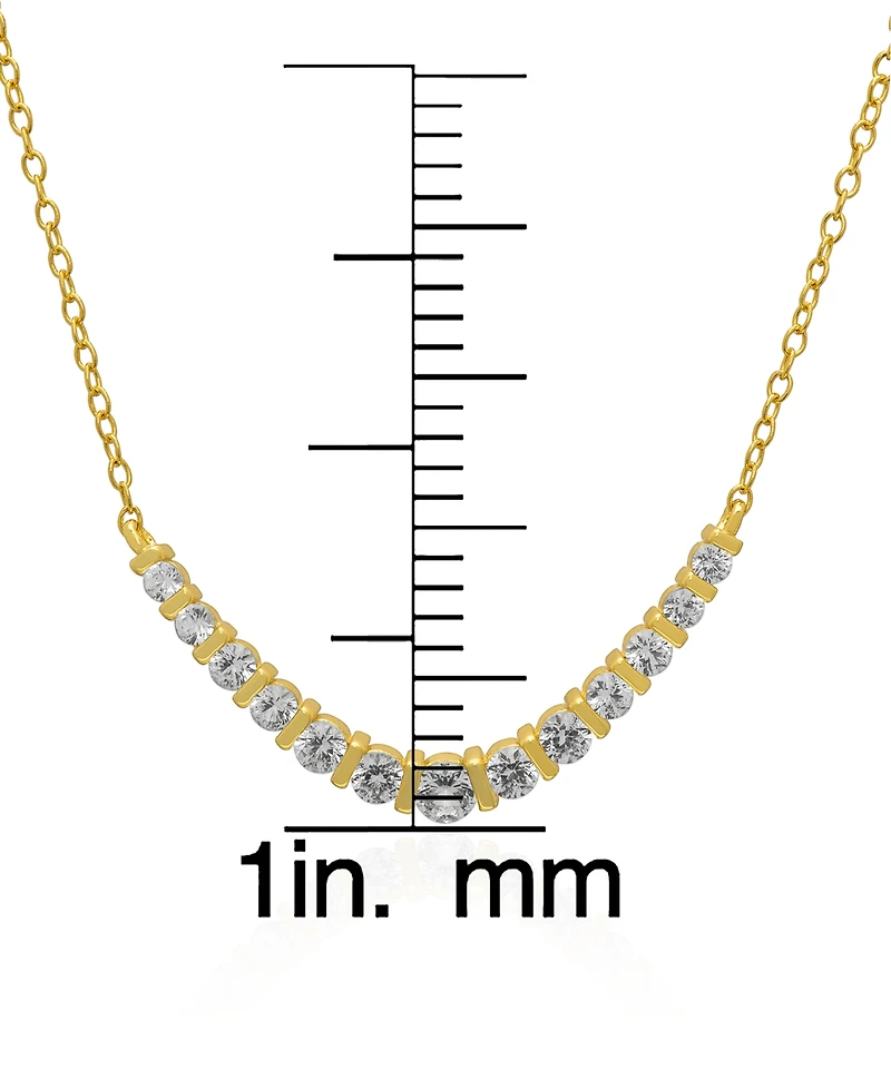 Macy's 2-Pc. Lab-Grown White Sapphire Pendant Necklace & Earrings Set (2.17 ct. t.w.) in Yellow Gold Plated Sterling Silver